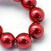 Baking Painted Pearlized Glass Pearl Round Bead Strands HY-Q003-6mm-51-3