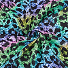 Leopard Print Rainbow Pattern Polycotton Fabric DIY-WH0028-18C-1