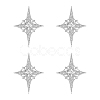 4Pcs Alloy Rhinestone Lapel Pins for Backpack Clothes JEWB-HY0001-64B-1