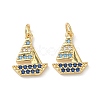 Brass Micro Pave Cubic Zirconia Pendants KK-C252-09G-1