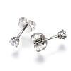 Gifts for Boyfriend Valentines Day Cubic Zirconia Ear Studs EJEW-H072-01-2