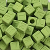 Rubberized Style Opaque Acrylic Beads OACR-K007-013D-2
