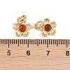 Natural Carnelian(Dyed & Heated) Flower Charms KK-B157-18G-01-3