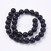 Natural Black Stone Bead Strands X-G-R193-01-12mm-2