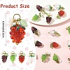 5Pcs Grape Handmade Lampwork & Resin & Acrylic Pendants PALLOY-YW00128-01-3