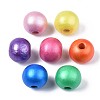 Painted Natural Wood European Beads WOOD-XCP0001-93-2