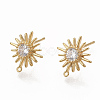 Brass Clear Cubic Zirconia Stud Earring Findings ZIRC-Q021-073G-NF-2