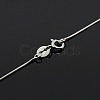 Anti-Tarnish Trendy Unisex Rhodium Plated 925 Sterling Silver Snake Chain Necklaces STER-M034-B-08-1