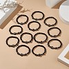 Glass & Natural Lava Rock & Synthetic Hematite Stretch Bracelet Sets BJEW-JB09204-6
