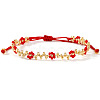 Bohemian Glass Seed Bead Braided Bead Bracelets AS6316-1-1