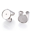 Non-Tarnish 304 Stainless Steel Open Cuff Finger Ring Cabochon Settings X-STAS-T060-03P-4