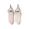 Natural Rose Quartz Double Terminated Pointed Pendants G-D415-12-3