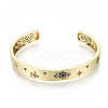 Brass Micro Pave Cubic Zirconia Cuff Bangles BJEW-S142-022-NF-2