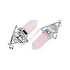 Natural Rose Quartz Faceted Pointed Bullet Big Pendants G-H076-02P-03-2