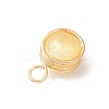 Dyed Natural Selenite Copper Wire Wrapped Round Pendants PALLOY-JF03770-01-5