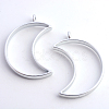 Matte Style Rack Plating Alloy Open Back Bezel Pendants PALLOY-S047-39B-FF-1