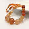 Natural Red Chalcedony Round Graduated Beaded Necklaces for Women Men WG1068E-01-1