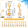 Alloy Enamel Duck Pendant Locking Stitch Markers HJEW-AB00119-2