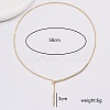 Brass Micro Pave Clear Cubic Zirconia Y-shaped Necklaces for Women DA0945-5
