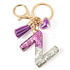 Alloy Resin Heart Keychains KEYC-TADJ0002-01G-Z-2