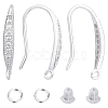 2 Pairs Rhodium Plated 925 Sterling Silver Earring Hooks DIY-CN0002-87-1