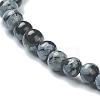 Natural Snowflake Obsidian Beaded Stretch Bracelets BJEW-A117-A-45-3