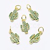 Brass Cubic Zirconia Charms X-ZIRC-G130-26G-02-NR-1