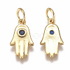 Brass Micro Pave Cubic Zirconia Charms ZIRC-F111-16G-2