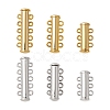 6Pcs 6 Styles Multi-Strand Brass Magnetic Slide Lock Clasps Set KK-FS0001-22-1