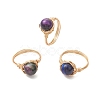 Natural Tiger Eye Finger Rings RJEW-JR00986-2