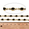 Brass Glass Oval Link Chains CHC-R001-02G-03-2