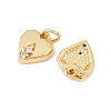 Brass Micro Pave Clear Cubic Zirconia Pendants KK-G544-05G-01-2