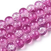 Transparent Crackle Baking Painted Glass Beads Strands DGLA-T003-01A-09-1