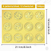 6 Patterns Aluminium-foil Paper Adhesive Embossed Stickers DIY-WH0451-004-2
