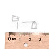 Rhodium Plated 925 Sterling Silver Stud Earring Findings X-STER-F048-28P-4