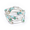 Five Loops Synthetic Turquoise(Dyed) & Natural Amazonite BJEW-JB04488-05-1