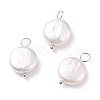 Natural Baroque Pearl Keshi Pearl Pendants PALLOY-JF01494-02-1