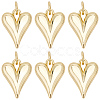 10Pcs Brass Heart Charms KK-BBC0021-64-7