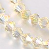 Electroplate Faceted Bicone Glass Beads Strands X-EGLA-P017-4mm-14-2