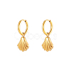 304 Stainless Steel Shell Shape Dangle Earrings for Women HK0128-1-1