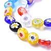 Flat Round Handmade Millefiori Glass Beads X-LK-R004-54-3