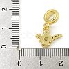 Rack Plating Brass Pave Clear & Light Yellow Cubic Zirconia Kettle European Dangle Charms KK-Z067-59G-3