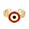 Brass Enamel Cuff Rings RJEW-N035-011-NF-3