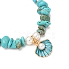 Synthetic Turquoise Chips & Starfish & Shell Pearl Beads Bracelets BJEW-JB12413-03-3