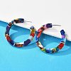 Cellulose Acetate(Resin) Half Hoop Earrings X-KY-S163-374-4