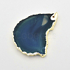 Nuggets Electroplate Natural Agate Pendants G-F175-10-3