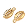 304 Stainless Steel with Crystal Rhinestone Charms RB-CBABFDA-11E-G-2