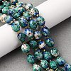 Natural Sesame Jasper Dyed Beads Strands G-D305-B02-03-2