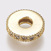 Brass Micro Pave Cubic Zirconia Bead Spacers LS-ZIRC-K074-11A-01G-2