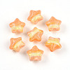 Gradient Color Transparent Hand-drawed Acrylic Beads TACR-P012-01B-06-1